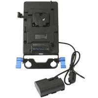 Indipro Tools V-Mount Plate with LP-E6 Dummy Battery (15mm Rod Bracket)