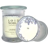LOID NOBLE’s Pure Lavender Essential Oil Soy Wax Candle with Organic Lavender Buds | Relaxant | Stress Relief | Hand Poured | Cotton wick | Single Poured | Coloring Free | Aromatherapy | 12oz Jar