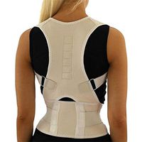 Adult Back Corset Orthopedic Posture Corrector Vest Spine Belt Lumbar Back Correction for Men Women,White,S