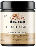 Healthy Gut Digestive Support Supplement, Powder, Peach Banana Flavor, 30 Servings, Includes L-Glutamine, Herbs, Antioxidants for Leaky Gut Support, Promotes Healthy Digestion