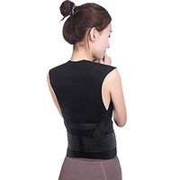 RZDJ Tourmaline Self-Heating Brace Support Belt Back Posture Corrector Spine Back Shoulder Lumbar Posture Correction (Color : Black, Size : XL)