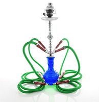 Hookah 22" Blue 4 hose shisha nargila bar narguile nargile glass water smoke