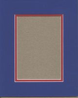 18x24 Royal Blue & Bright Red Double Picture Mat, Bevel Cut for 13x19 Picture or Photo