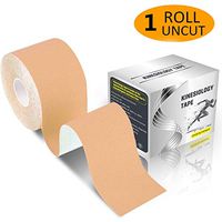Kinesiology Tape, Synthetic Fiber Elastic Therapeutic Sports Athletic Tapes for Knee Shoulder and Elbow, Breathable Athletic Physio Muscles Strips (Nude - Uncut)