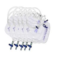 Urinary Drainage Bag with Anti-Reflux Chamber,48 Inch Drainage Tube,2000ml /67.6 Ounce(Pack of 5)