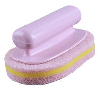 Rurah Household Cleaning Supplies for Kitchen Bathroom Plastic Handle Sponge Brush Tile Shower Bathtub Scrubber Pool Cleaning