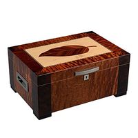 Humidors Luxurious Handmade Cigar Sure Seal Desktop Cigars Box Removable Double Layer Cedar Wood Tray Noble Decor Hygrometer Humidifier Gift (Color : A)