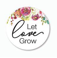 Let Love Grow Stickers, Love is Blooming Wedding and Bridal Shower Event Favor Labels (#379-014GR)