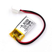 AKZYTUE 3.7V 55mAh 351020 Lipo Battery Rechargeable Lithium Polymer ion Battery Pack with JST Connector