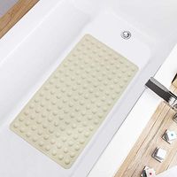 LIHEXING Bath Tub Shower Mat,Non-Slip Soft Natural Rubber Tub Shower Pad with Strong Suction Cups,16" x 28"(Beige)