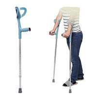 Arm Portable Elbow Crutch, Height-Adjustable, Foldable Disabled Cane, Underarm Crutches, Telescopic Skid