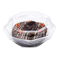 Thermo Tek Octagon Clear Plastic Cake Box - with Lid - 5 1/4" x 5 1/4" x 2" - 100 count box - Restaurantware