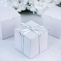Efavormart 100 pcs of 3x3x3 White Favor Box for Candy Treat Gift Wrap Box Party Favor Boxes for Bridal Shower Wedding Party