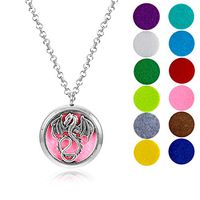 mEssentials Mother of Dragons Essential Oil Diffuser Necklace Gift Set - Includes Aromatherapy Pendant, 24" Stainless Steel Chain, 12 Color Refill Pads