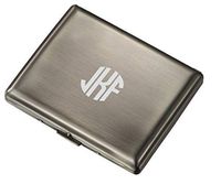 Personalized Visol Antique Brass Double Sided Cigarette Case with Free Laser Engraving (Circle Monogram)