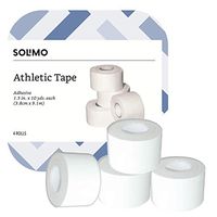 Amazon Brand - Solimo Athletic Tape, 1.5" x 10 yd Roll (4 Pack)