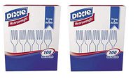 Plastic Cutlery, Heavyweight Forks, White, 100/Box, Sold as 2 Box, 100 Each per Box