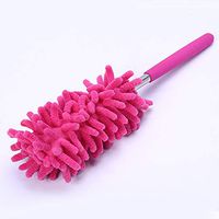 Duster Brush, Dusting Brush with Extendable Telescoping Pole, Microfiber Hand Duster Brush for Cleaning Home, Office, Furniture, Keyboard, Car Interior and Exterior Use (Hot Pink,28cm/11.02in)