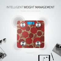 LYAOE Bluetooth Body Fat Scale Japanese Floral Smart Wireless Scale with LCD Display Measuring Body Weight Bmi and Health Digital Scale