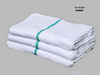 60 Terry Cloth Jumbo Green Stripe Cleaning Janitorial Towels Shop Bar Rags 16x19