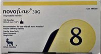 NovoFine 30G Tip x 8 mm (1/3) Disposable Pen Needles (100 count)