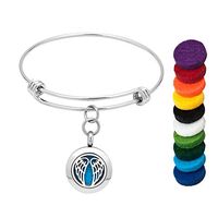 LoEnMe Jewelry Aromatherapy Essential Oil Diffuser Bracelet Angel Wing Bangle for Love