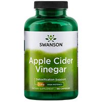 Swanson Apple Cider Vinegar Supplement: 1.25 G High Potency Apple Cider Vinegar Capsules - ACV Powder Supplements to Support Healthy Weight Management - Powerful System Cleanser - 180 Capsules