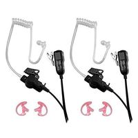 Two Way Radio Earpiece Transparent Security Earphone Concealed Surveillance Headset Walkie Talkie Headphone with PTT/VOX - Pair