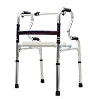 LshkyZXQ Aluminum Silver Wheel Rollator, Flip a Bath seat Board Disabled Elderly Medical Device Lightweight Folding Walking aid