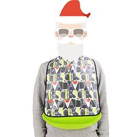 BIHIKI Adult Bib for Eating with Crumb Catcher,TPU Waterproof Clothing Protector,Stain Resistant Adult Aid Apron for Elderly Patient Senior (L:25.2"X14.2")