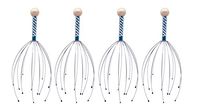 CERRXIAN Scalp Massager Tools Head Hair Scratcher Massager(Blue)(4-Pack)