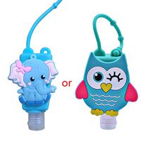 Travel Hand Sanitizer, 30ML Embossed Cute Colored Cartoon Owl Shape Silicone Mini Hand Sanitizer No Clean Detachable Cover Travel Safe Gel Hand Soap Refill Foam Handwash
