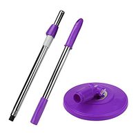 Fan-Ling Spin Stainless Steel Mop Pole,Replacement Handle for Floor Mop,360 No Foot Pedal Version,Mop Replacement Handle,Suitable for Press-Type Buckets (Purple)