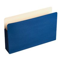 Wilson Jones ColorLife 5 1/4 Inch Expansion Pockets Straight Tab, Legal, Dark Blue, 10/Box (WCC76BL)