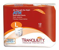 Tranquility Atn (All-Through-The-Night) Disposable Brief 45 to 58"/33 fluid oz./Case of 96
