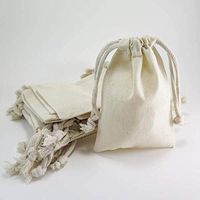 PoshNPretty Natural Thick Cotton Muslin Gift Bags with Drawstrings,12-Pack - Choose Size (12"x14")