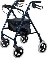 Aluminum Rollator Soft Seat curved back, Blue