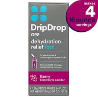 DripDrop ORS – Patented Electrolyte Powder for Dehydration Relief Fast - For Workout, Hangover, Illness, Sweating & Travel Recovery - Berry - 4 x 16oz Servings