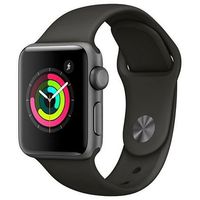 Apple Watch Sport 42mm Space Gray Aluminum Case with Black Band (Renewed)