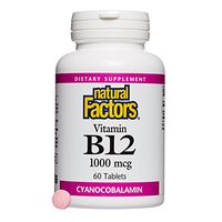 Natural Factors, Vitamin B12 Cyanocobalamin 1000 mcg, Supports Energy and Red Blood Cell Production, 60 tablets (60 servings)
