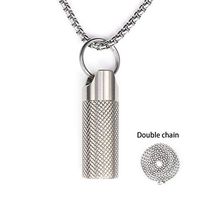 Haxtec Titanium Pill Fob Necklace Nitro Mini Waterproof Pill Holder Lightweight Survival Case Charming Pendant Titanium Necklace Fob for Men & Women (TC10-Ti)