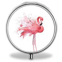 Compact Mini Portable Flamingo 3 Compartments Travel Medical Medicine Case Pill Organizer Pill Box(Hing Hong Pill Case)