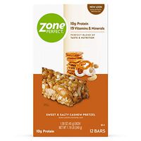 ZonePerfect Protein Bars, Sweet & Salty Cashew Pretzel, 10g of Protein, Nutrition Bars With Vitamins & Minerals, Great Taste Guaranteed, 12 Bars