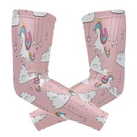 ZZKKO Rainbow Unicorn Cooling Arm Sleeves Cover Uv Sun Protection for Men Women Running Golf Cycling Arm Warmer Sleeves 1 Pair