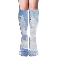 Unisex Ice Polar Bear Outdoor Athletic Running Long Socks Novelty Knee High Sock