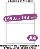 Minilabel 199 6X143mm , 10 Labels , Matt Paper , 5 A4 Sheets , Laser Copier Inkjet Stickers