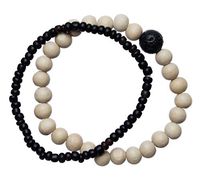 Zengo Aromatherapy On The Go, Unisex Essential Oil Diffuser Bracelet Set (2pc), Natural Stones, Wood, Genuine Porous Lava Stone (Black Wood)