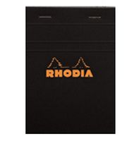 Rhodia Staplebound Black 4.375 x 6.375 Graph Notepad - R142009