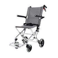 YL Lightweight Wheelchair - Aluminium Frame Portable Transit Travel Chair,with Flip-Back Desk Arms and Handle Brake Portable Walker,Back Storage Bag and seat Belt Seat