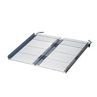 HOMCOM Portable Textured Aluminum Folding Wheelchair Threshold Ramp, 2'